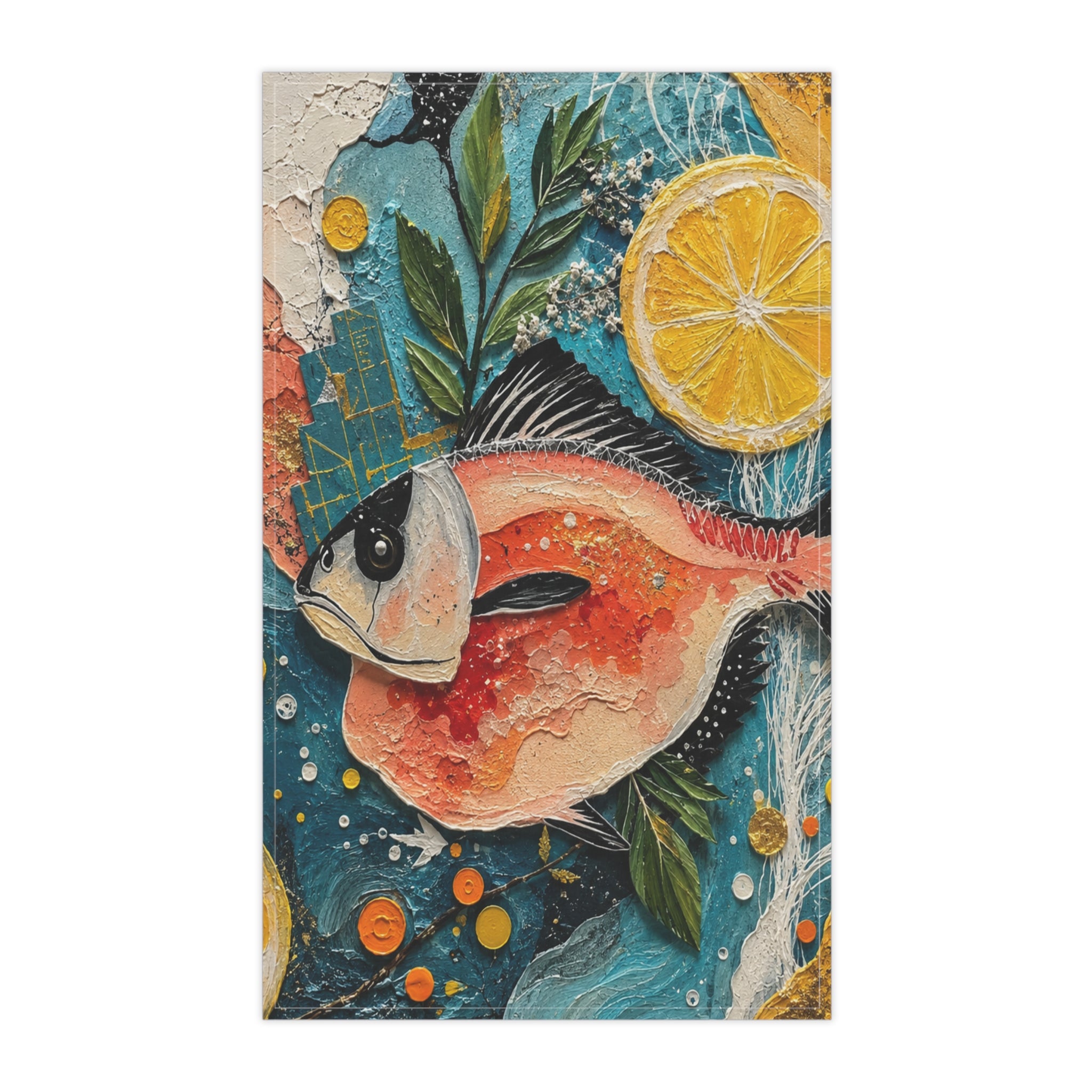 Blu3Salmon Tea Towel
